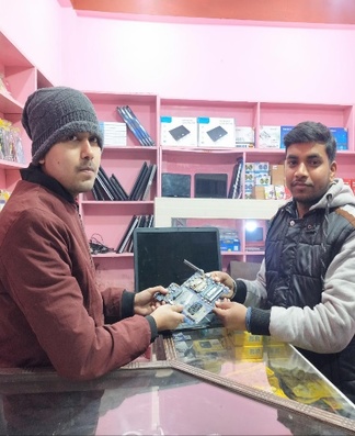 e-waste collection with shopkeeper